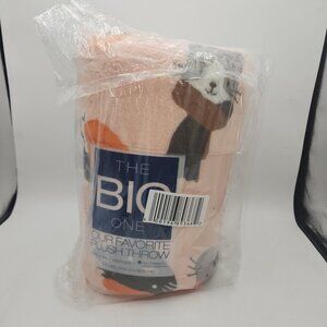 The Big One Cats Oversized Peach Plush Throw Blanket 5ft x 6ft NIP